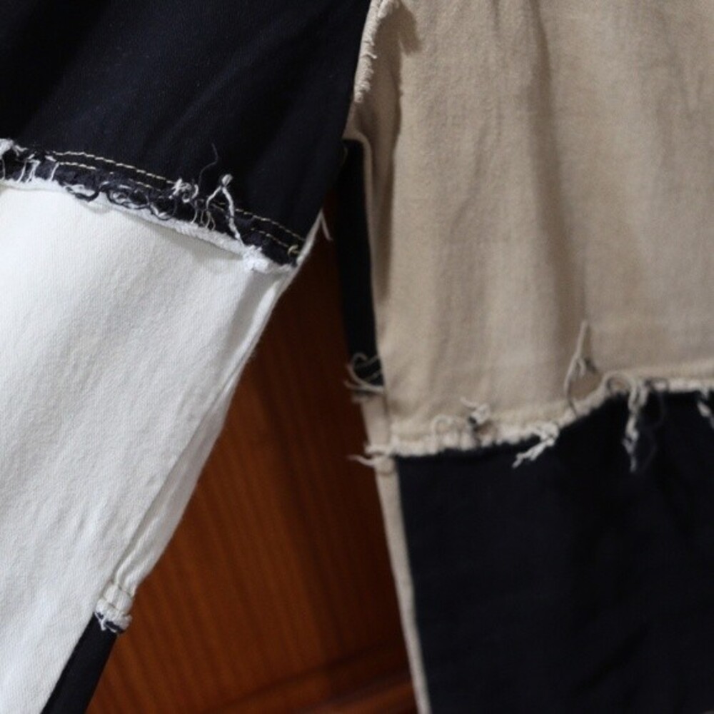 Crazy Cool Patchwork Mismatched Ragged Raw Edge J… - image 4